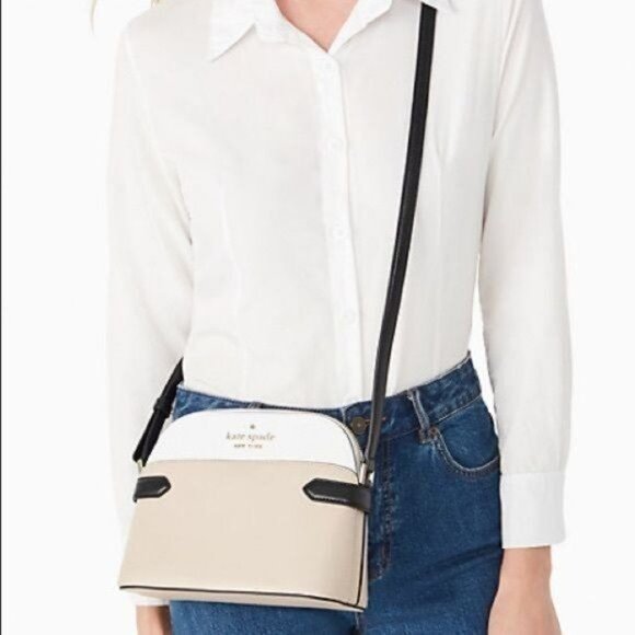 Kate Spade Staci Colorblock DomeCrossbody Bag in Warm Beige Multi NWT - Picture 2 of 14
